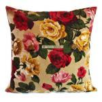Vintage 1950s Linen Roses Cushion Cover With..